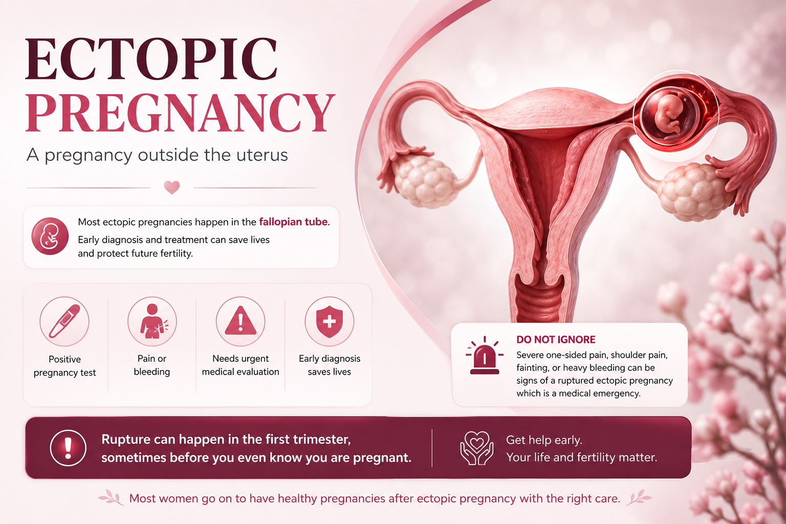 Ectopic pregnancy showing pregnancy implanted in a fallopian tube