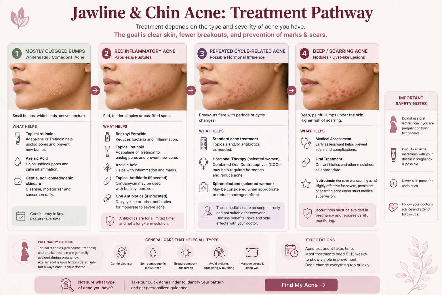 Jawline and chin acne treatment pathway