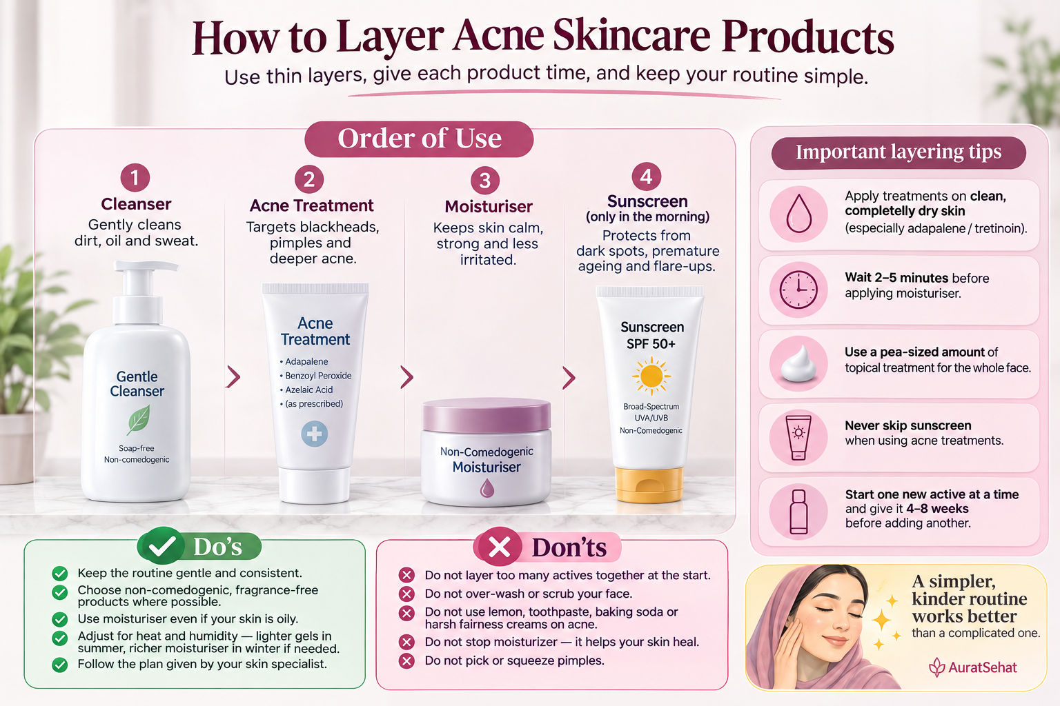 How to layer acne skincare products correctly