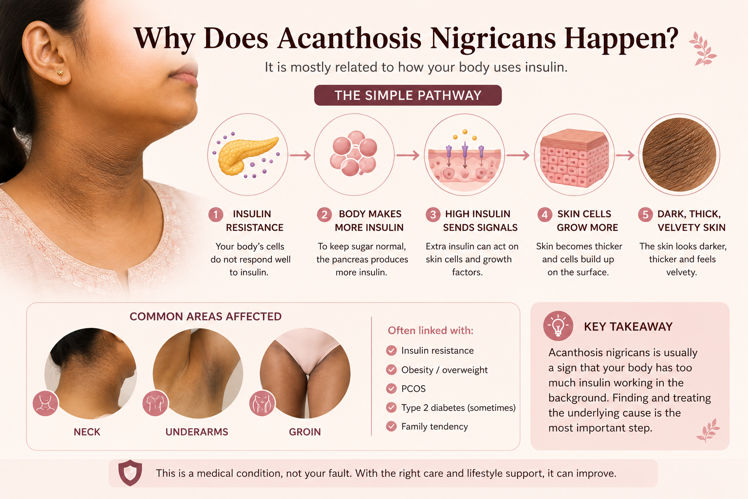 How insulin resistance and high insulin can contribute to acanthosis nigricans