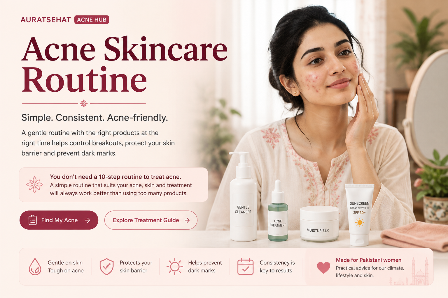Acne skincare routine for acne-prone skin