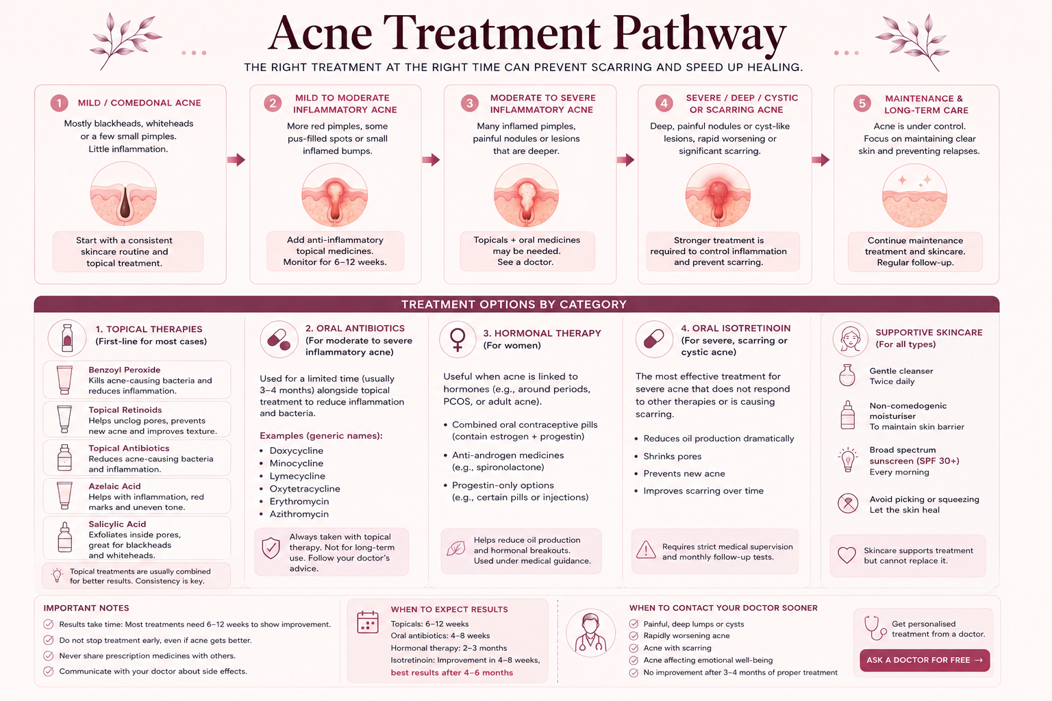 Treatment pathway for nodular and cystic acne